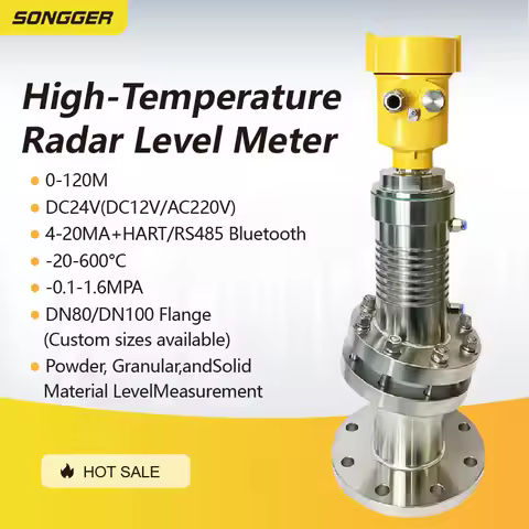 80GHz High-Temperature Radar Level Meter Flange DN80 DN100 600°C FMCW Radar Level Sensor for Liquid