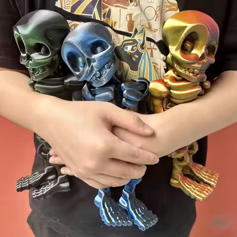 3D Printed Skull Man Statue, Unique Desktop Decoration & Collectible, Halloween Decor, Christmas Act