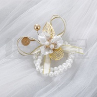 [Dry Flower] Premium Beige Bridal Wrist Flower Fresh Bridesmaid Sisters Group Hand Flower Super Beau
