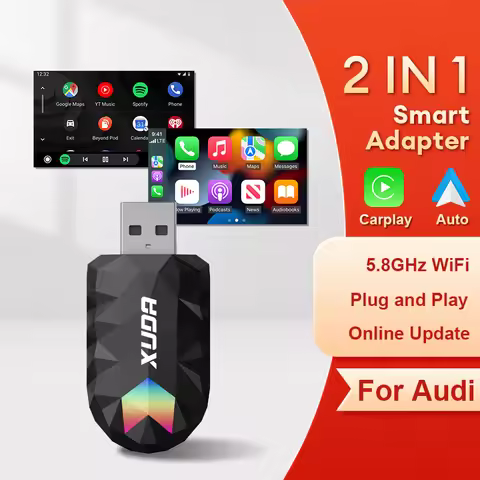 XUDA2in1Wireless CarPlay and Android Auto Automatic Connection For Audi A3 A4 A5 A6 A7 A8 Q3 Q4 Q5 Q