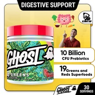 GHOST Greens Powder,  Digestive Support, 10 Billion CFU Probiotic, 19 Superfood Greens & Reds Powder