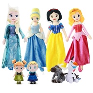 Frozen Princess Elsa Anna Snow White Merida Cinderella Ariel Rapunzel Belle Sofia Elena Olaf Snowman Deer Ice Plush Toys Gifts