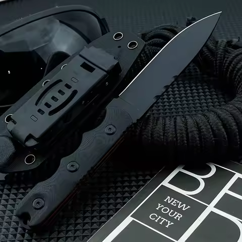 Durable 8Cr13Mov Outdoor Straight Knife Wilderness Rock Climbing Multi Knives Camping Hiking Knife G