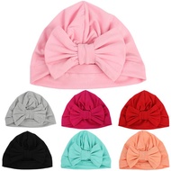 ✨ Kimi ๑ Spring Autumn Baby Big Bow Solid Cotton Hat