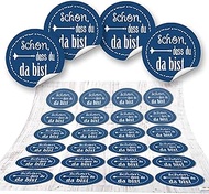 Logbuch-Verlag 24 "Schön, dass du da bist" sticker, gift, guest gift, blue and white, birthday stick