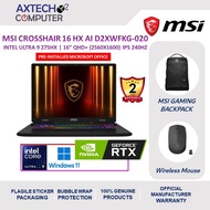 MSI Crosshair 16 HX AI D2XWFKG-020 16'' QHD+ Gaming Laptop ( Ultra 9 275HX, 16GB, 1TB SSD, RTX5060 8