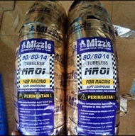 PAKET SEPASANG BAN MIZZLE 90/80-14 + 90/80-14 MR01 MR 01 1 SET DEPAN BELAKANG FOR MOTOR RACING SOFT