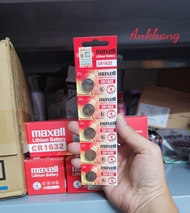 Vỉ 5 viên pin CR1632 / CR 1632 3volt Maxell 3V Lithium - Made In Japan