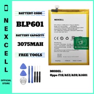 NEXCELL Bateri Serasi untuk Oppo F1S A53 A59 A1601 Battery Bateri BLP601 ( 3075mAh ) with Free Openi