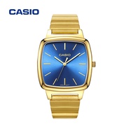 Casio LTP-E117 นาฬิกาผู้หญิงนาฬิกาทองสี่เหลี่ยมเล็กนาฬิกาสี่เหลี่ยมเล็กนาฬิกาแฟชั่นเรียบง่ายสายเหล็ก Watches LTP-E117G-2A