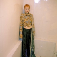 MEGA Black Amoeba Breasted Pants