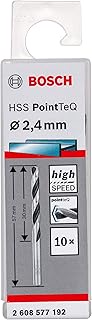 Bosch Professional 10-piece PointTeQ HSS Twist Drill Bit (for metal, 2.4 x 30 x 57 mm, drill driver 