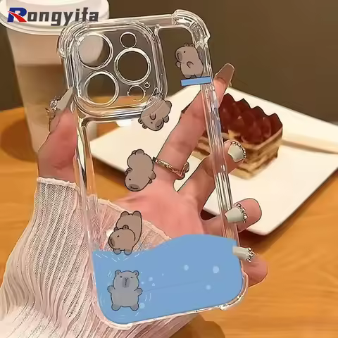 Cute Capybara Four-corners Phone Case For Samsung Galaxy A04 A03 Core A03S A02S A2 A01 Core A01S X C