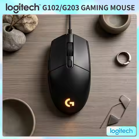 Logitech G203 Prodigy Wired Gaming Mouse 200-8000 DPI RGB Lighting 6 Buttons On-Board Memory 1ms Res