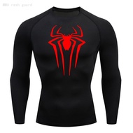 Spiderman Compression Shirt Men's Sports T-Shirt Sun Protection Long Sleeve Gym Workout Quick Dry Br