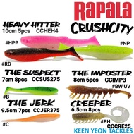 RAPALA CRUSH CITY THE IMPOSTER/ THE SUSPECT/ HEAVY HITTER / THE JERK / CREEPER SOFT BAIT