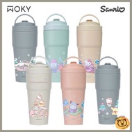 🐻WOKY X 三麗鷗 聯名 2025聖誕版 750ml 雙層陶瓷渾圓杯 Hello Kitty 布丁狗 Kuromi 玉桂狗 Cinnamoroll PC狗 (附矽膠粗吸管) 杯 保溫杯 Sanri