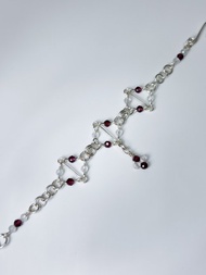 菱系_菱曦 紅石榴石+托帕石款 手鍊