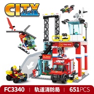 Assembly Track Fire Station Toy Set