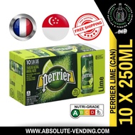 [SINGLE PACK] PERRIER LIME Sparkling Mineral Water 250ML X 10 (CANS) - FREE DELIVERY within 3 working days!