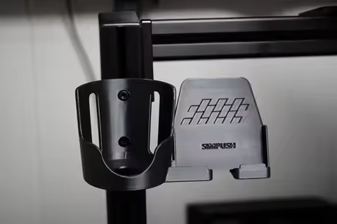 SIMPUSH Aluminum Profile Sim Rig Cup & Phone Holder SIM Racing Simulator Cockpit Water Cup Mount Mob