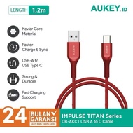 Clearance Stock  Aukey Cable CB-AKC1 USB A To USB C QC 2.0 Kevlar 1.2M Original Official Aukey Warra