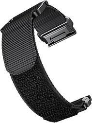GANYUU For Garmin Watch Bands Compatible Fenix 7X 6X Pro GPS 5X 3HR Descent Mk1 Mk2 Titanic Velcro Strap 26mm Quick Release Nylon Canvas Strap (Color : Black, Size : Fenix 6X Sapphire GPS)