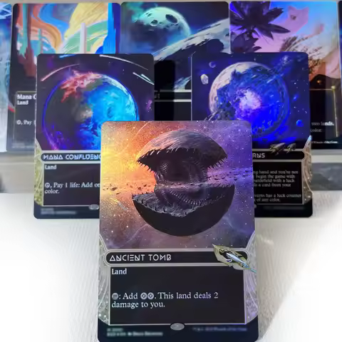 EOE EOS TDM DEF FOIL6-01 Tcg proxy magic cards Tezzeret, Cruel Captain Ancient Tomb Gemstone Caverns