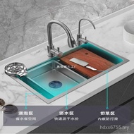 Vegetable Wash Basin Waterfall Large Single Sink Sink SUS Dishwasher Gray Rainfall Stainless Steel K