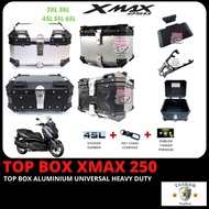 YAMAHA XMAX250 TOP BOX ALUMINIUM 28L 38L 45L 55L 65L PREMIUM X + MONORACK + BACKREST CUSHION