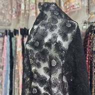 Three-Dimensional Beaded Embroidery Fabric 3D Sequin Fabric Mesh Lace Fabric Embroidery