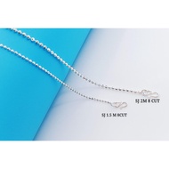 🌝🥊💥READY STOCK💥 (Necklacet S925 Sterling Silver) 銀項鏈 (Rantai Leher Perak) "Diamond 8 Cut Plain"8面水晶珠鏈(Bola Diamond)