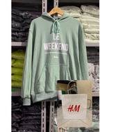 Hoodie HNM Printed Text Le Weekend, Quality In Description, Free Paper Bag|Ra1