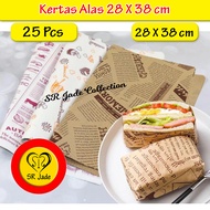 [25 Sheets] 28x38 cm Patterned Baking Paper, Wax Paper, Newspaper Paper Sandwich Paper, Base Paper 3