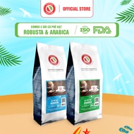 COMBO 2 GÓI Cà phê hạt Arabica và Robusta rang mộc Copen Coffee - pha espresso pha phin truyền thống