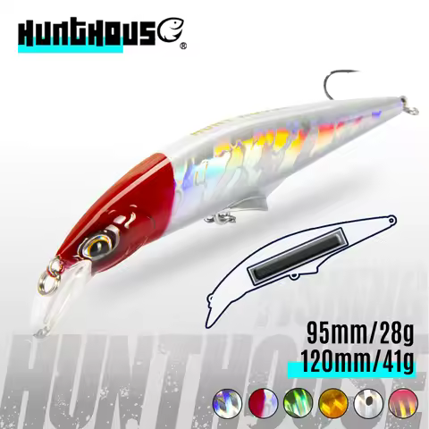 Hunthouse Original G-control Minnow Wobblers Fishing Lure Sinking Slow Hard Bait 95mm 28g Saltwater 