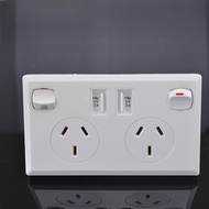 2 Switch Home Power Point Supply Plate AU Plug Dual USB Australian Wall Socket (Color: White)