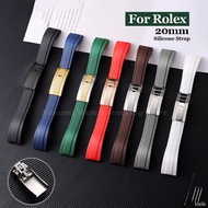 20mm Silicone Watch Strap for Rolex Water Ghost Daytona GMT Submariner Replacement Sport Rubber Fold