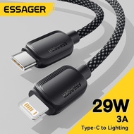 ESSAGER USB Type C to Lightning Fast Charging Data Cable 3A 29W 1M & 2M - ES-X46 - Black