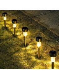 太陽能通道燈、花園地面燈、led 甲板美甲燈、後院太陽能甲板燈、路邊裝飾防水 Abs 材料（1 套）
