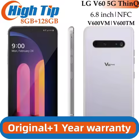 Original Unlocked LG V60 5G ThinQ Moilble Phone V600TM V600VM 6.8 inch Android NFC SamrtPhone 8GB RA