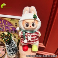 Rungao [No Doll] For 17cm Labubu Doll Clothes Christmas Sweater Color Match Hats Scarf Dolls Accesso