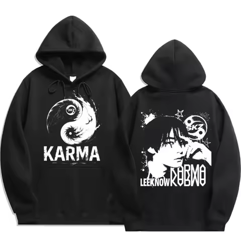 KPOP's fourth album KARMA printed men's hoodie FELIX HAN BANGCHAN CHANGBIN HYUNJIN LEE fashion hoodi