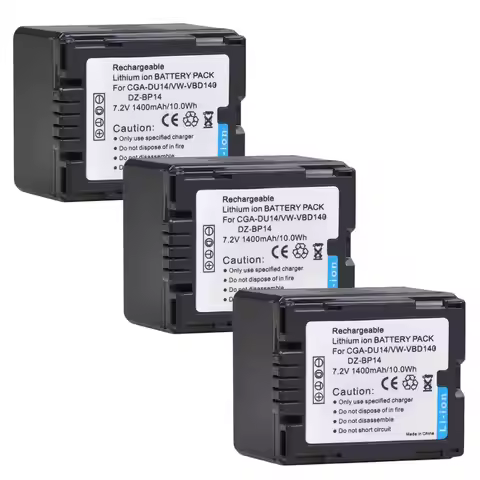 1400mAh CGA-DU14 Battery for PANASONIC CGR-DU06 DU07 DU12 DU21 NV-GS10 GS100K GS17E PV-GS65 VW-VBD14