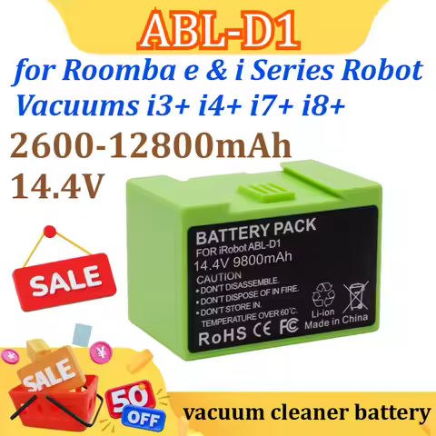 ABL-D1 14.4V 2600-12800mAh Authentic Replacement Parts Battery for Roomba e & i Series Robot Vacuums