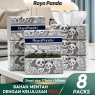 【8 Packs】Royo Panda Tisu Soft Deluxe Tissue Cheerful Tissue Facial Tissue Bamboo Tissue Cute Tissue