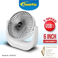 PowerPac USB, Desk , Portable, Rechargeable Fan with 3 Speed Setting (PPUF225)