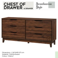 CHEST OF DRAWER / STORAGE WITH 6 DRAWERS/DRAWER CABINET/CLOTH CABINET/6 DRAWER/SIDEBOARD/