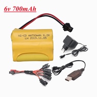 6V 700mAh NiCD Battery and USB Charger Set For RC Cars Robots Tanks Truck Gun Boats 6v Aa Battery Pa