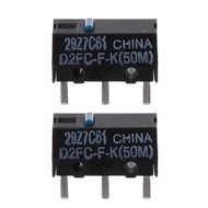 2ชิ้น D2FC-F-7N สวิตช์ไมโครเมาส์จุดสีน้ำเงิน (50ม.) สำหรับ MX G Series Apple G3 G4 G5ปุ่มไมโครของเมา
